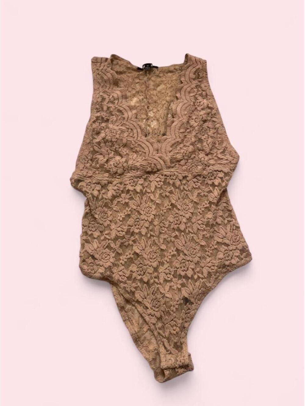 Ambiance Women's Tan and Cream Bodysuit